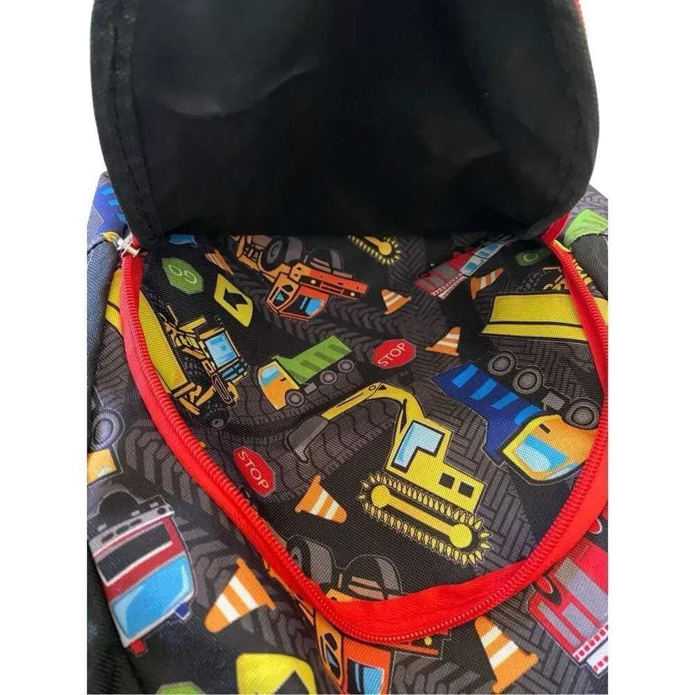 Kids Construction Truck Backpack Cartoon Boys School Utility Vehicle